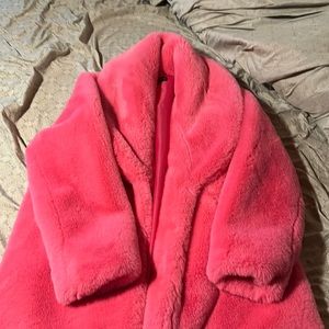 Club exx pink oversized coat by dolls kill EUC